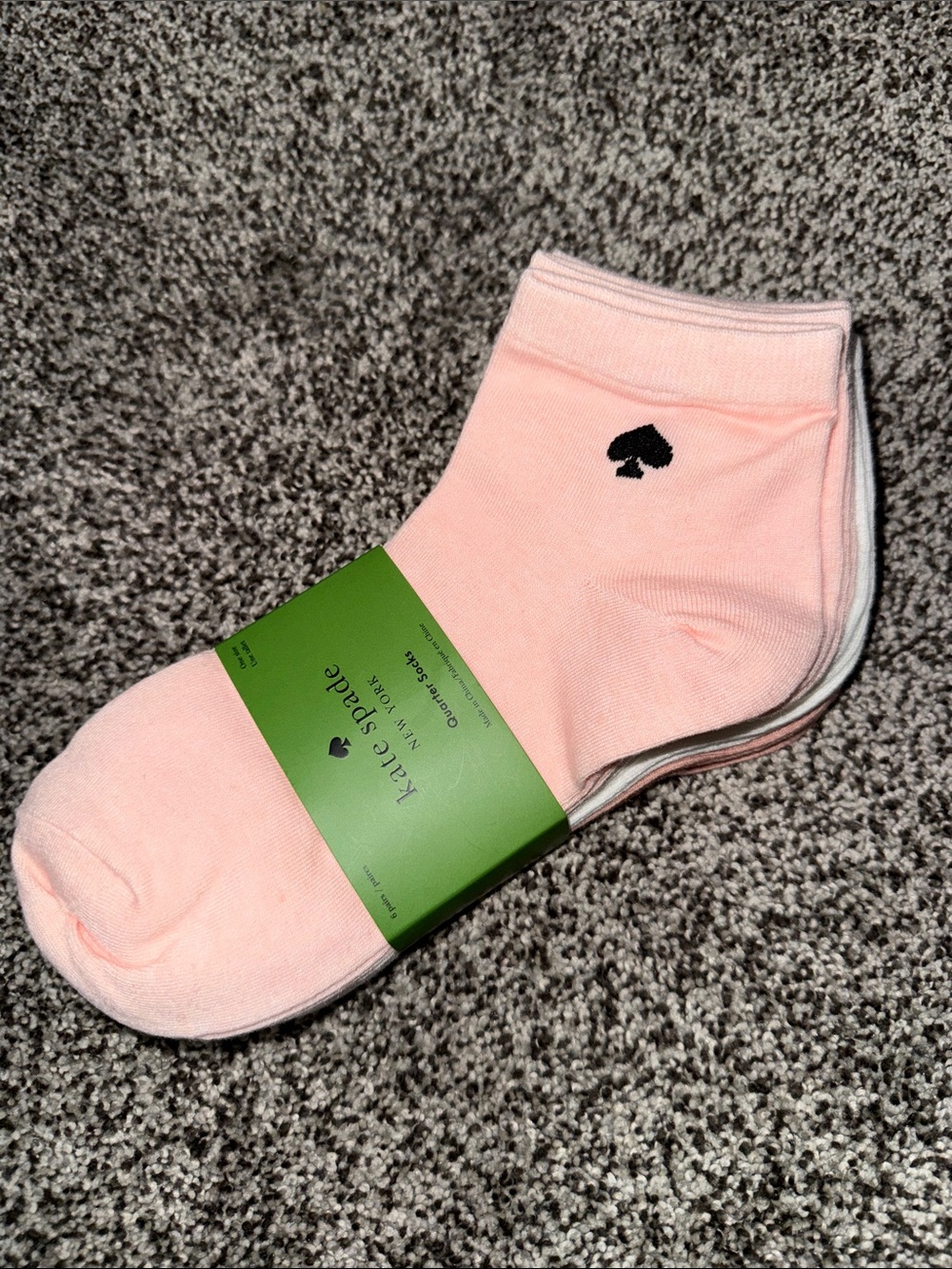 Kate Spade Pink and White Low-Cut Athletic Socks - 6 Pair